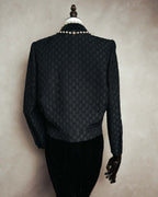 "Christian Dior" 80's-90's Jacquard double-breasted cropped jacket