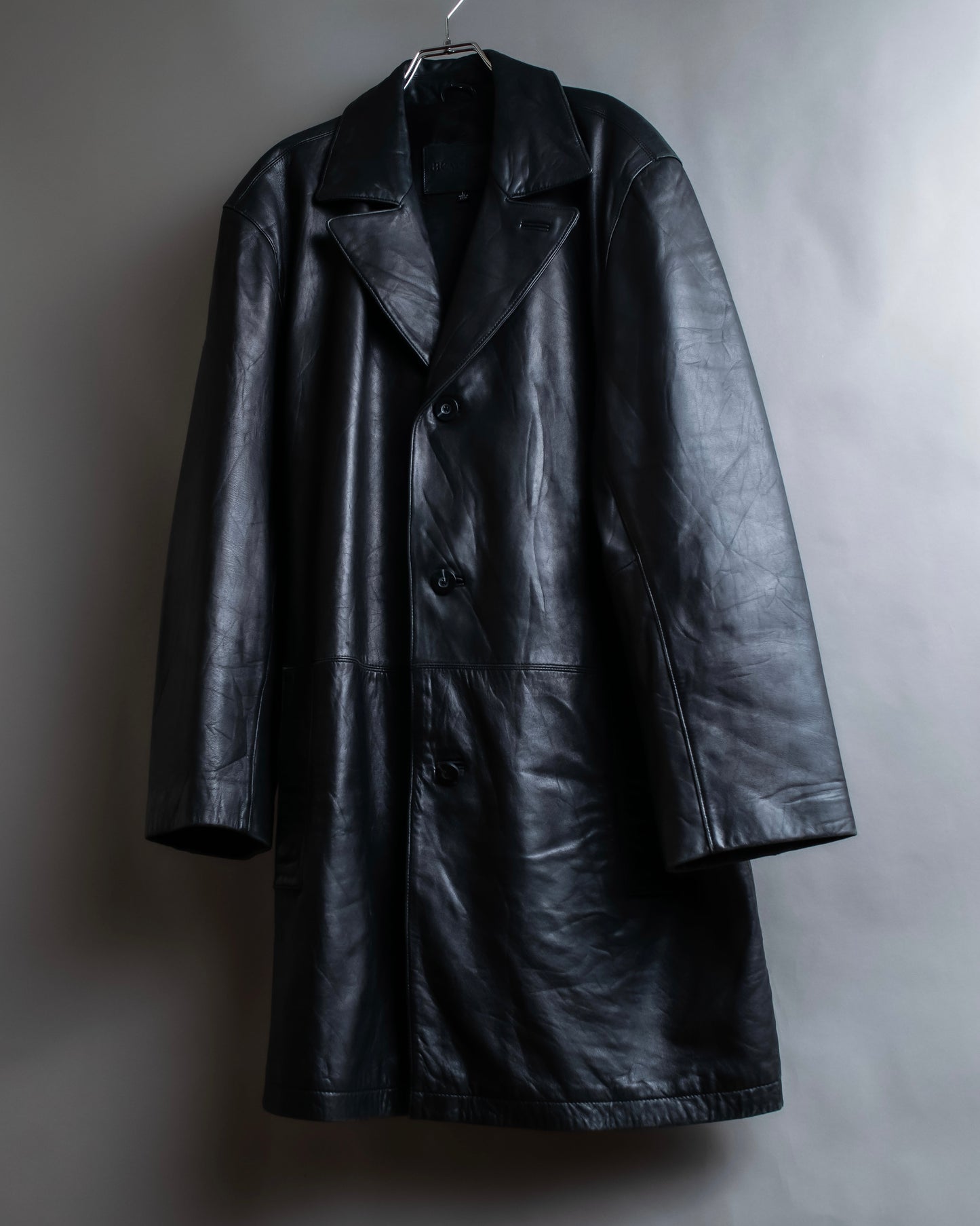 "Vintage lamb leather oversized tailored jacket"