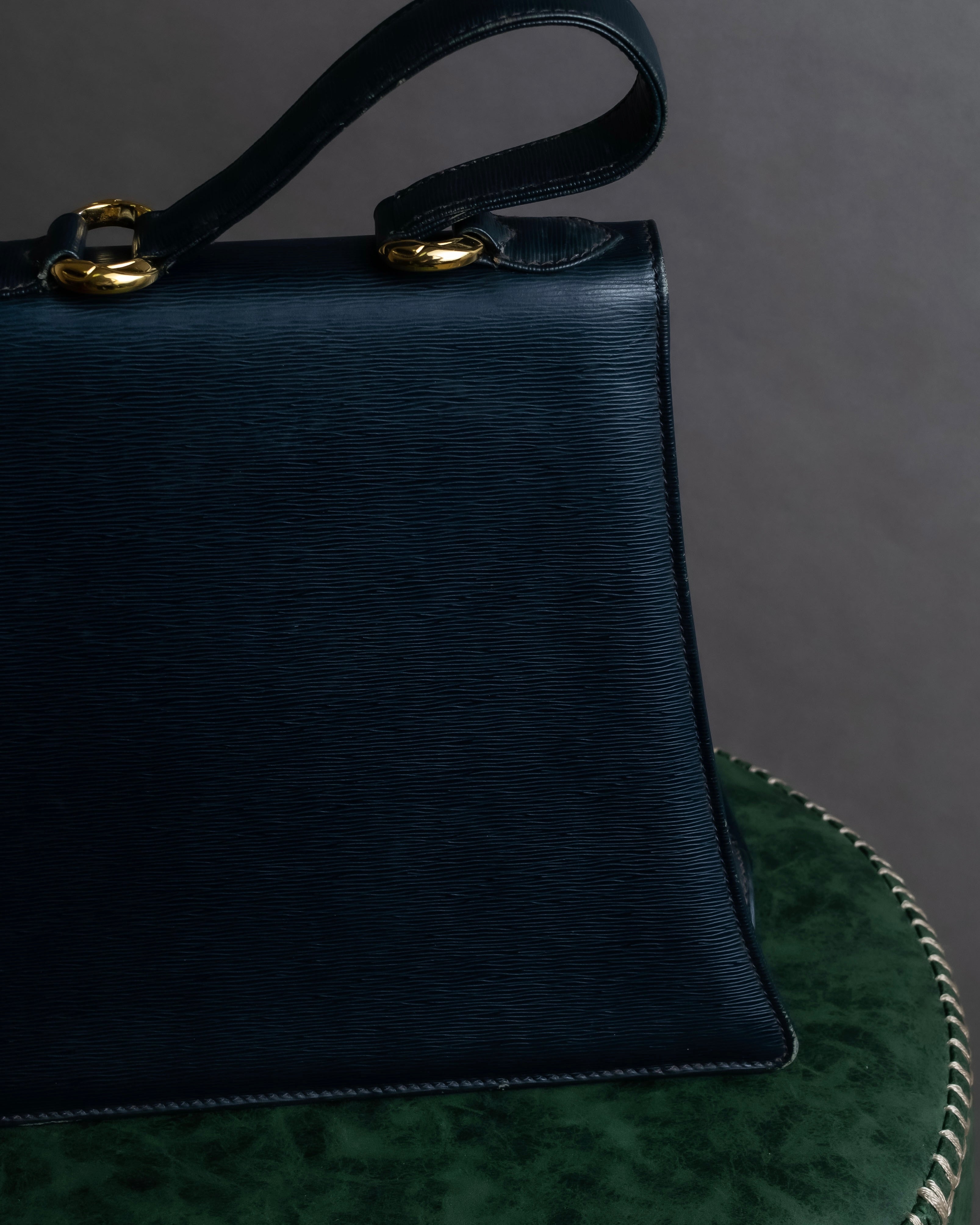 "Chloe" Trapezoid design embossed leather hand bag