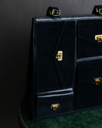 "Salvatore Ferragamo" Pocket detail leather combination tote bag