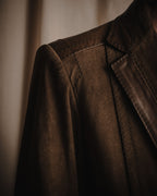 "GUCCI"Mid 2000s suede & smooth leather combination tailored jacket