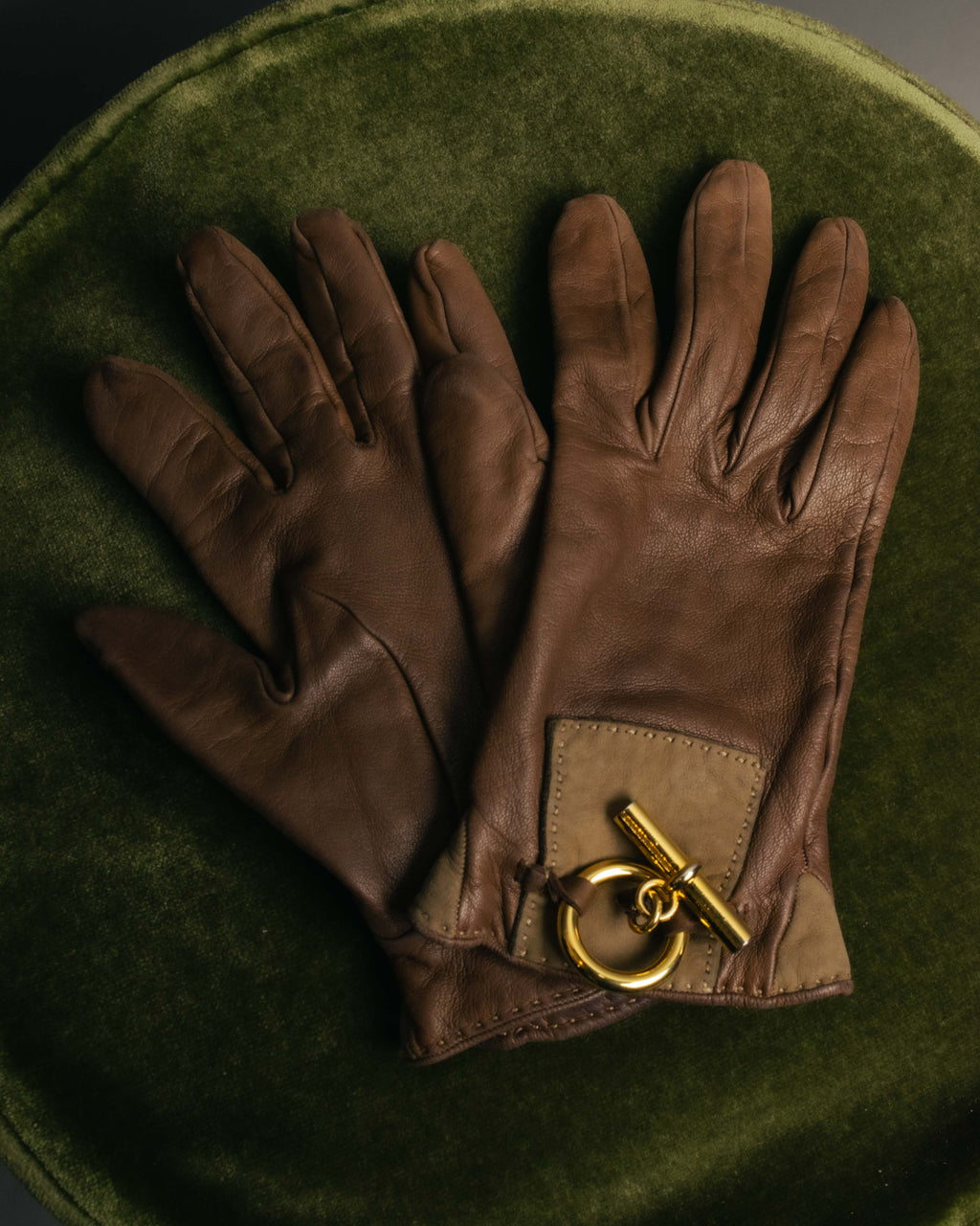 -SPECIAL- “HERMÈS” 80’s-90’s Chaine d’ancre leather gloves