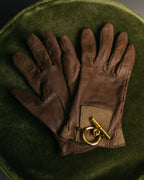 -SPECIAL- “HERMÈS” 80’s-90’s Chaine d’ancre leather gloves