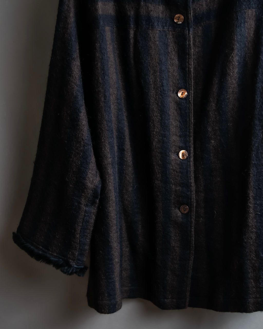 "FENDI" Pecan stripe pattern A-line silhouette coat