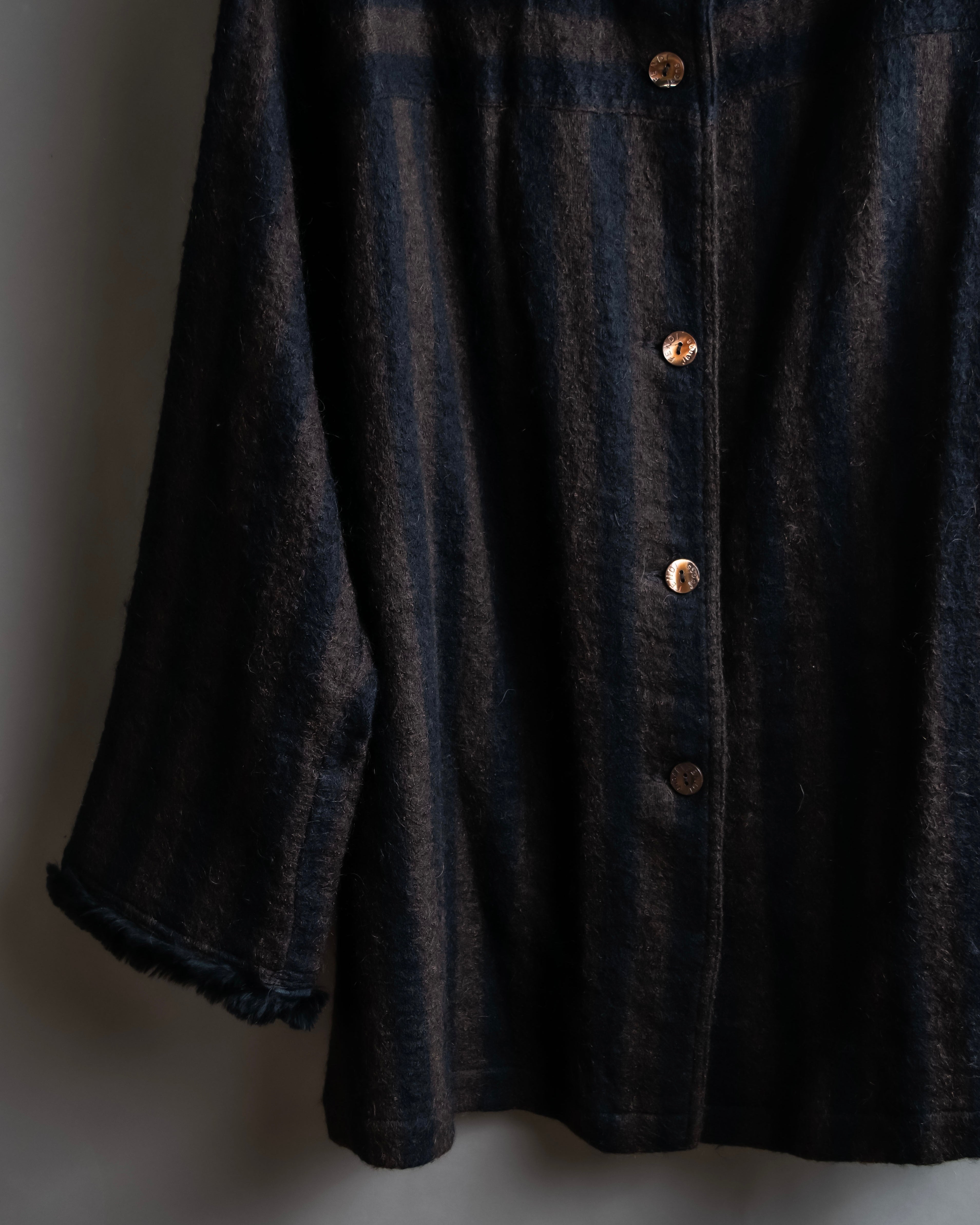 "FENDI" Pecan stripe pattern A-line silhouette coat