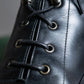 "YVES SAINT LAURENT" Side zip design lace up heel boots