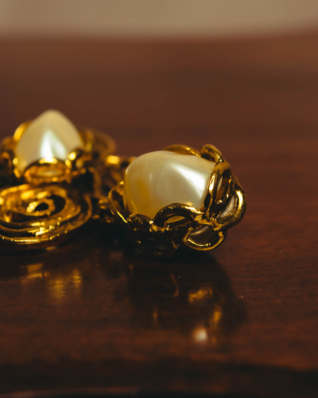 "Yves Saint Laurent" 80's-90's Baroque faux pearl brooch