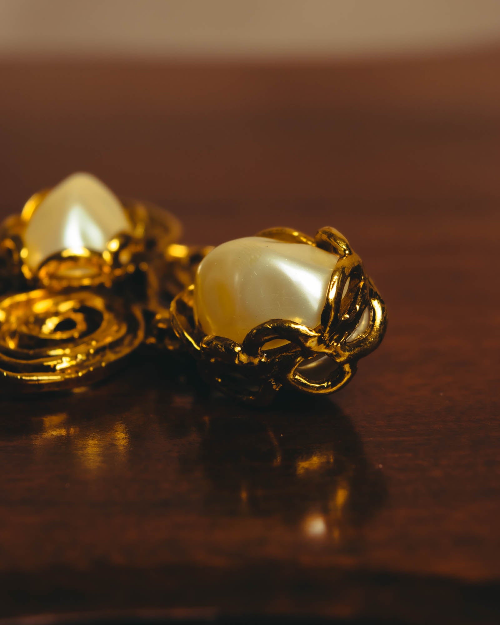"Yves Saint Laurent" 80's-90's Baroque faux pearl brooch