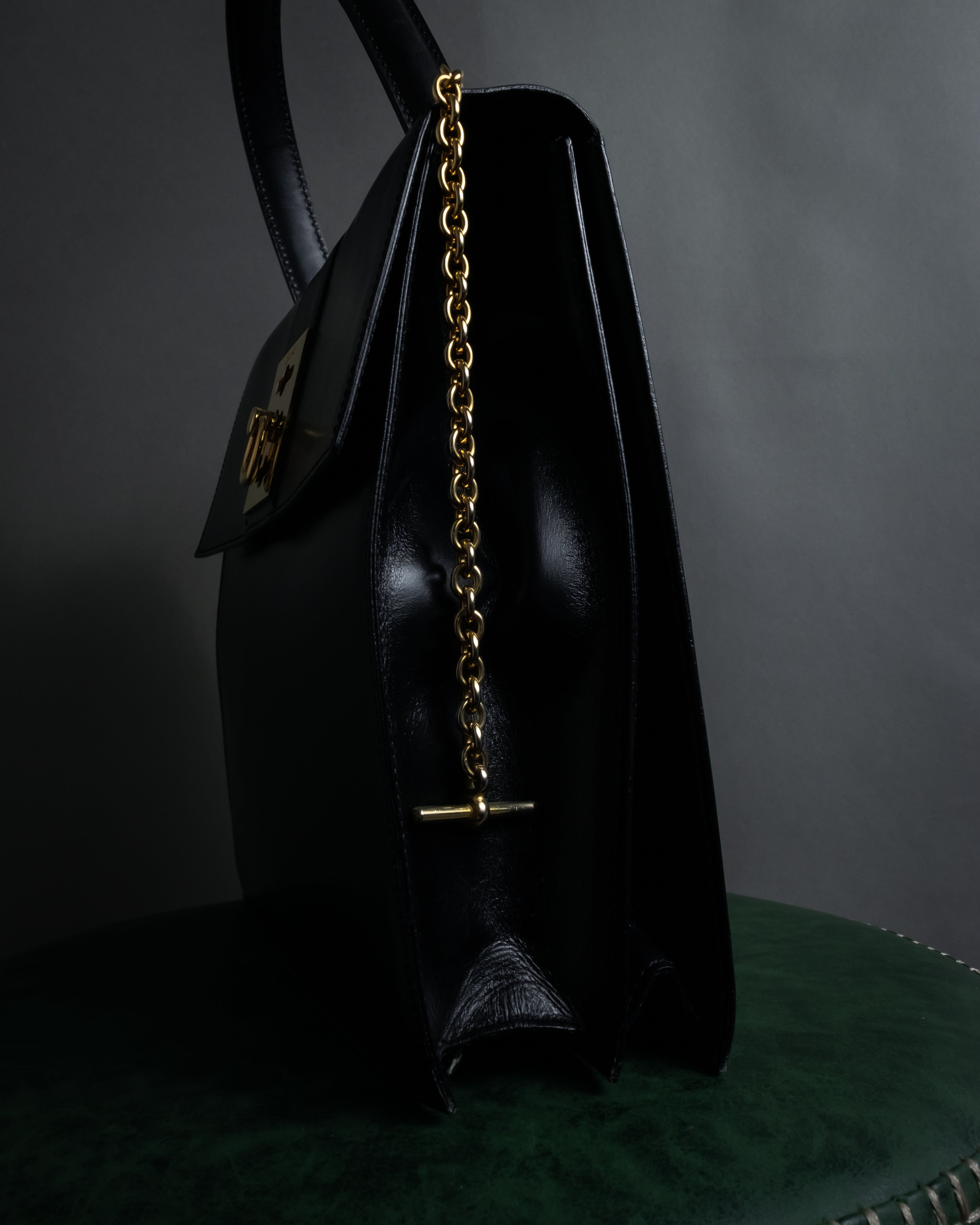 “CELINE” Early 80’s equestrian hardware top-handle bag