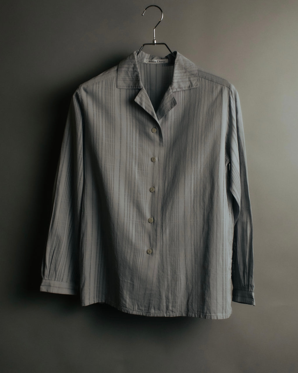 “Christian Dior” 80’s-90’s Sheer check open collar shirt