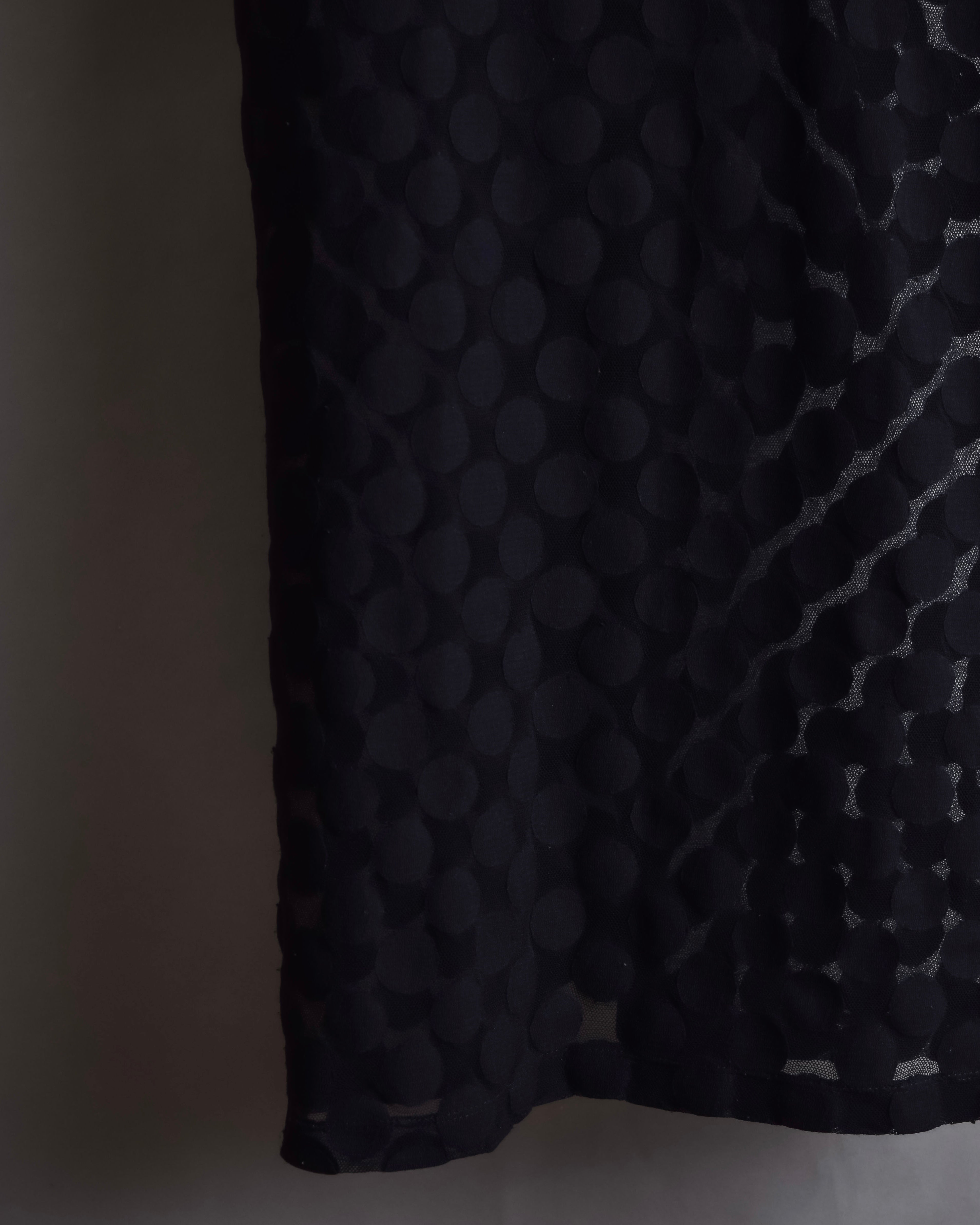 "JEAN PAUL GAULTIER MAILLE FEMME" Layered dot illusion mesh dress