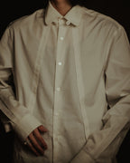 –SPECIAL– "BALENCIAGA" 2005-06’s Round collar chin tab paneled dress shirt