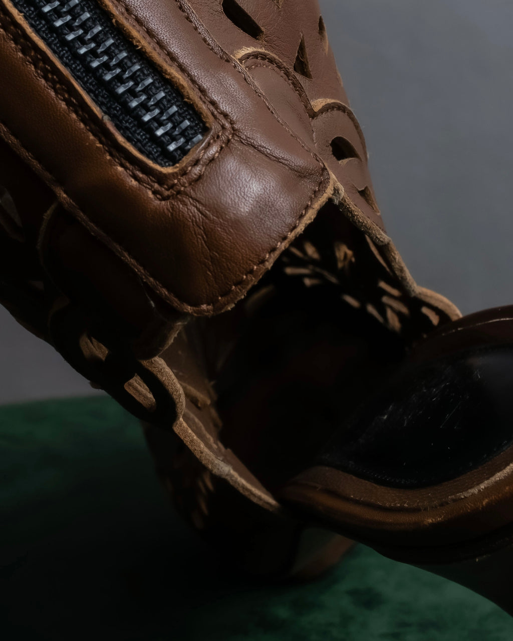 "MARNI" Geometric cut heel leather boots