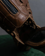 "MARNI" Geometric cut heel leather boots