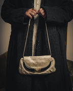 -SPECIAL- “Yves Saint Laurent rive gauche” 00’s Satin double horn shoulder bag