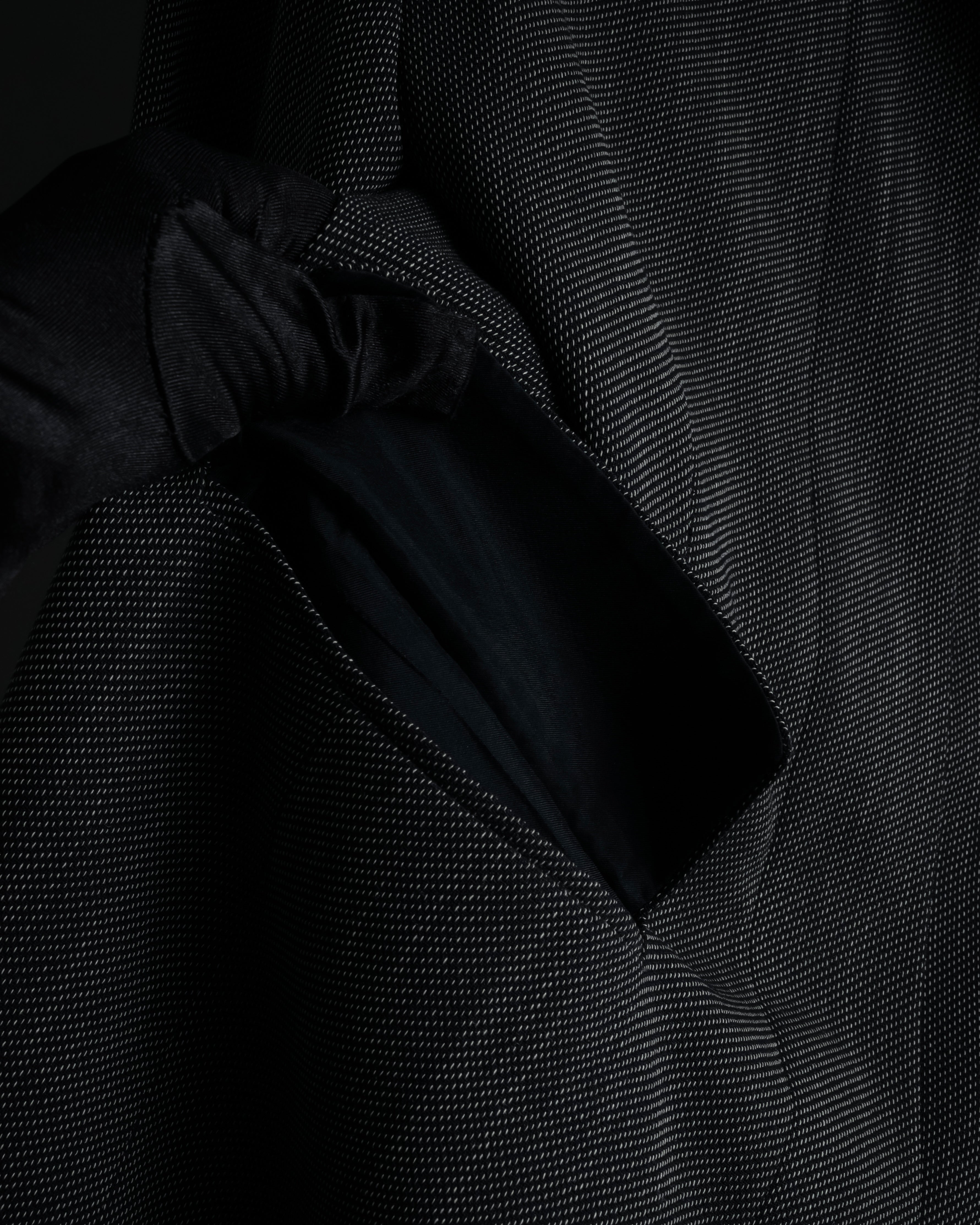 "Max Mara" 90’s-00’s Minimal fly-front stretch sten collar jacket