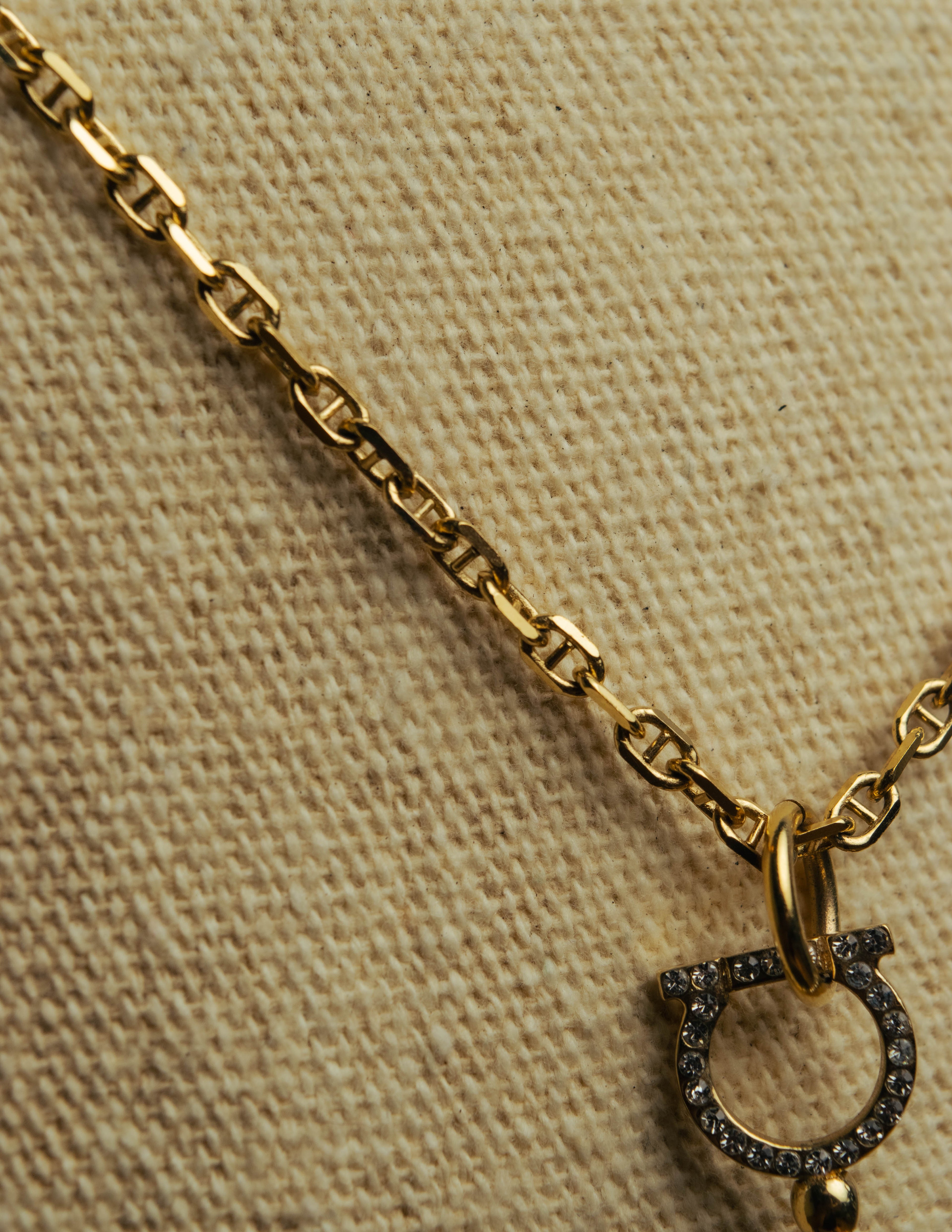 "Salvatore Ferragamo" 00's-20's Gancini key pendant necklace