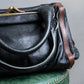 "Chloe" Horizontal design bicolor one handle leather purse bag