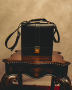 "GUCCI" 70's-80's Structured leather shoulder bag
