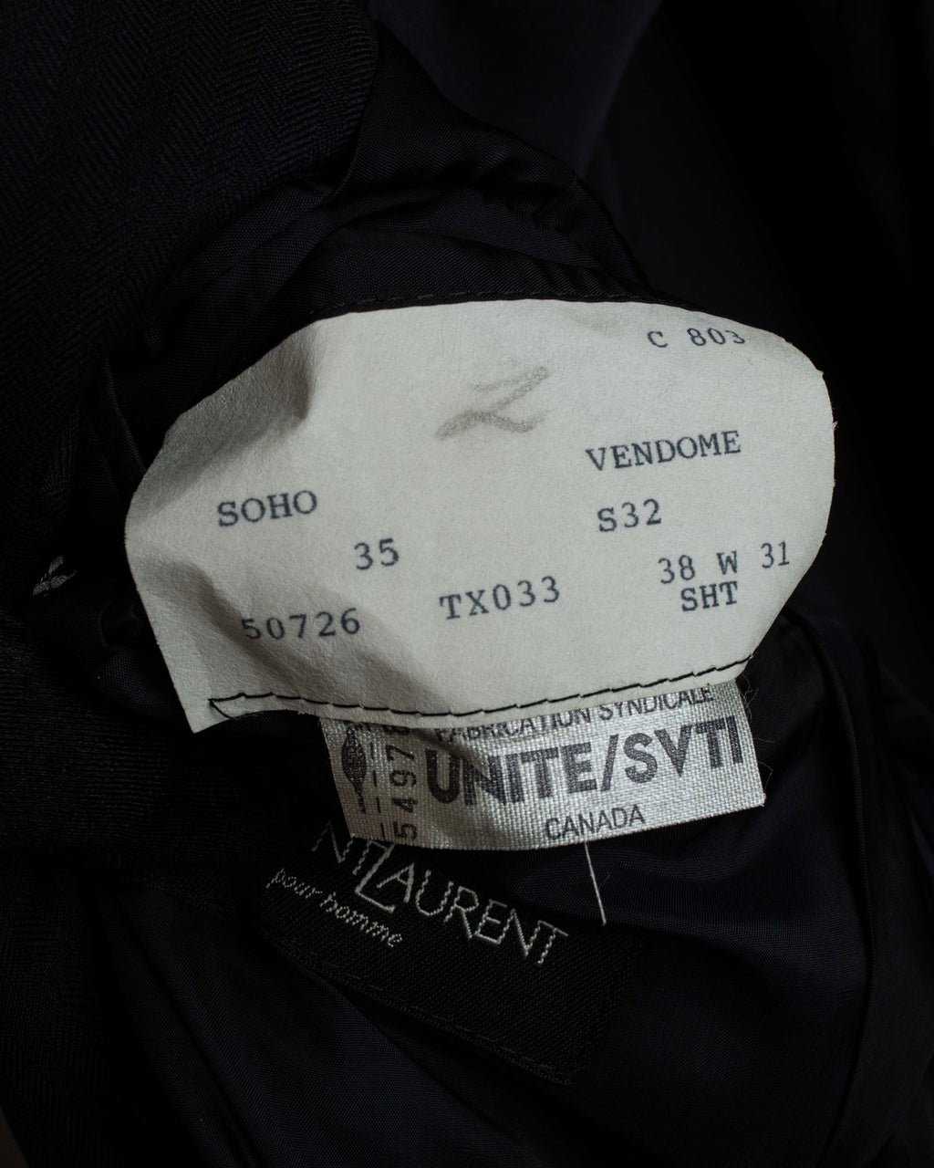 "YVES SAINT LAURENT" Classical tailoring shadow stripe pattern set up