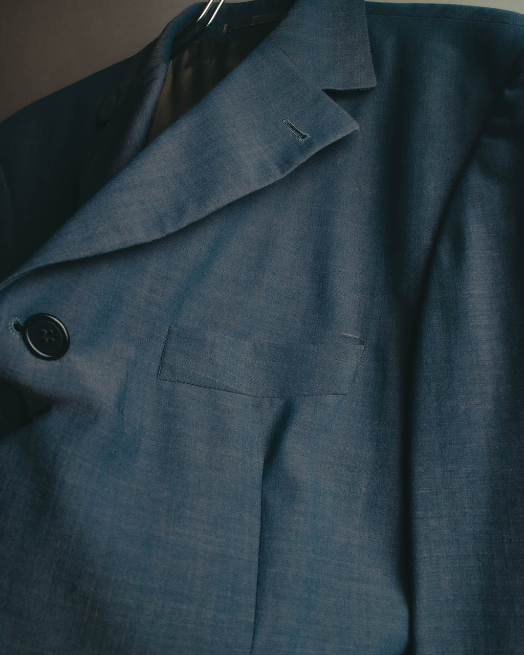 “Vintage” Textured blue tailored jacket