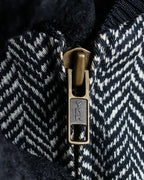 "John Galliano" Herringbone weave short length zip blouson