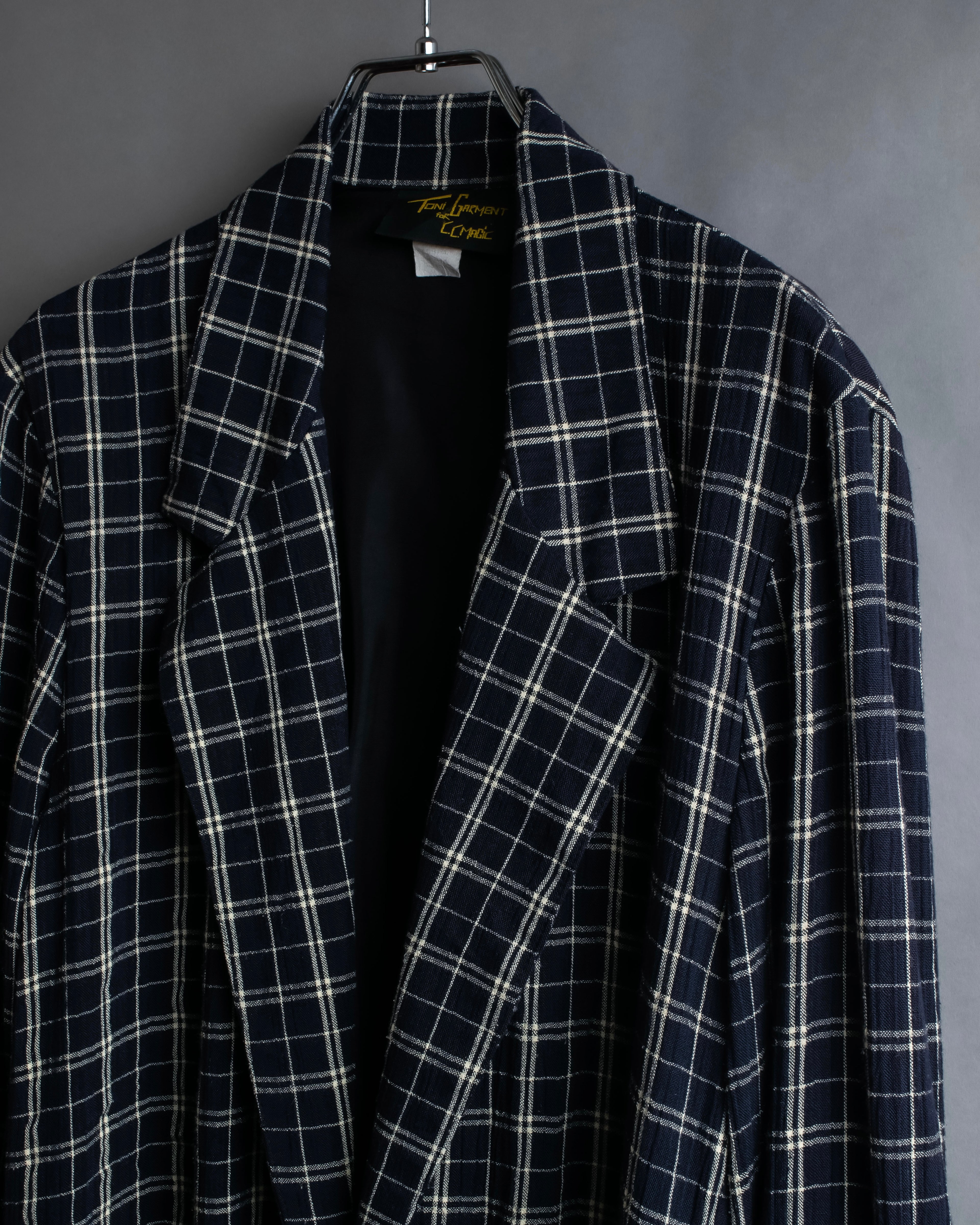 "Vintage windowpane tailored jacket"
