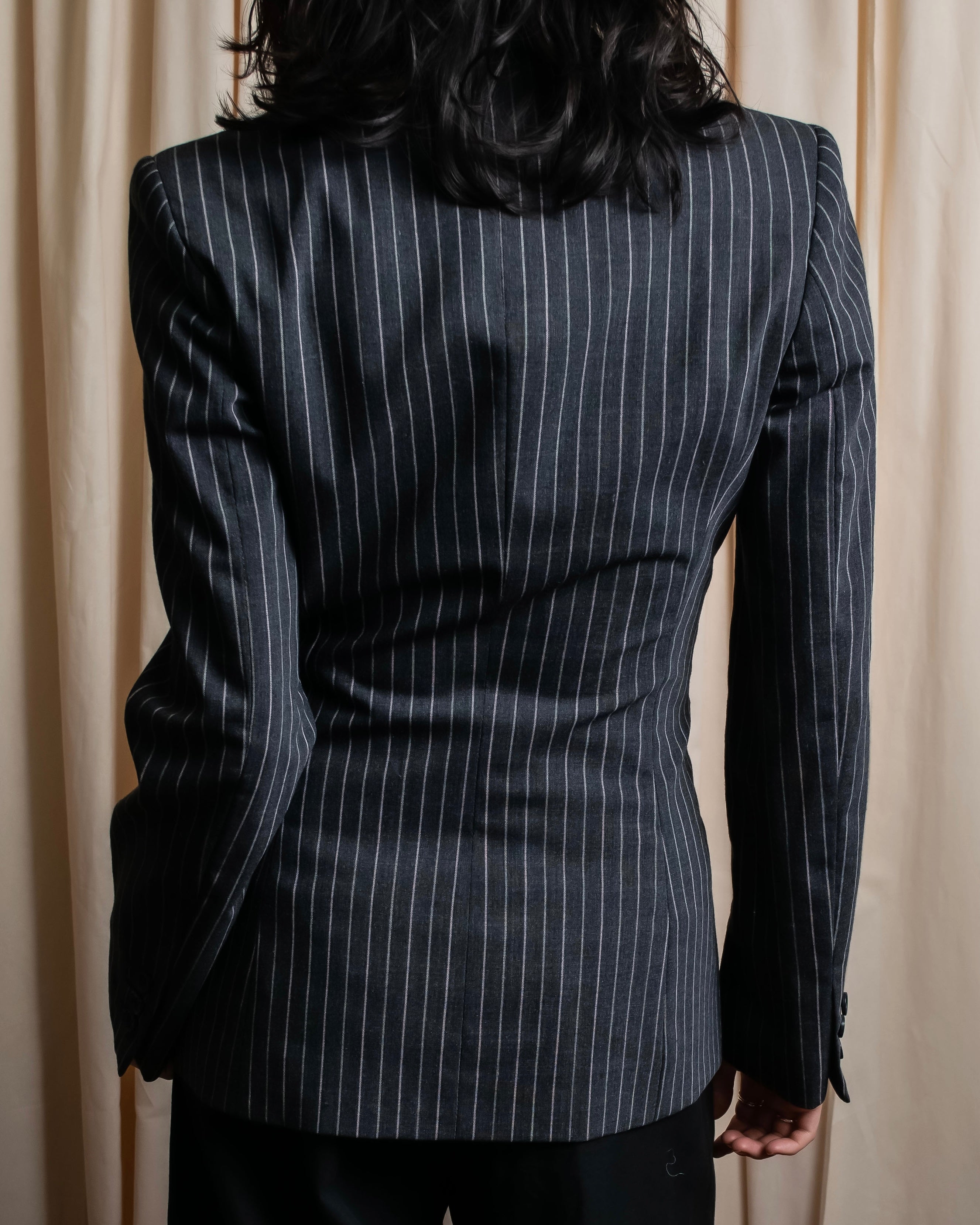 "Dolce & Gabbana" White striped shaped tailored jacket