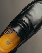 "BURBERRY LONDON" 00's Glossy black leather penny loafers