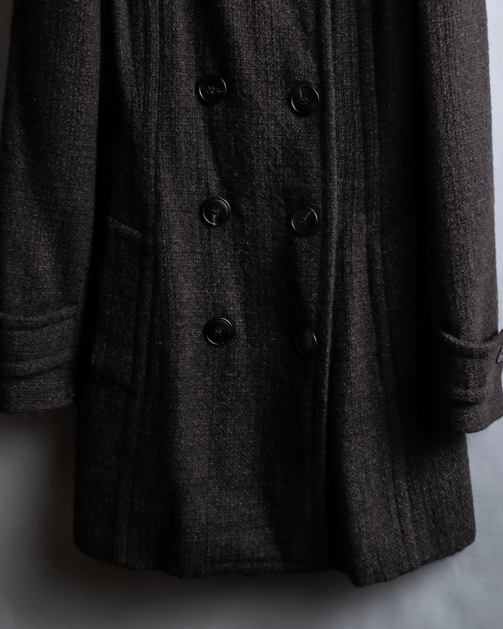 "DOLCE & GABBANA" Fringe scarf included double-breasted coat