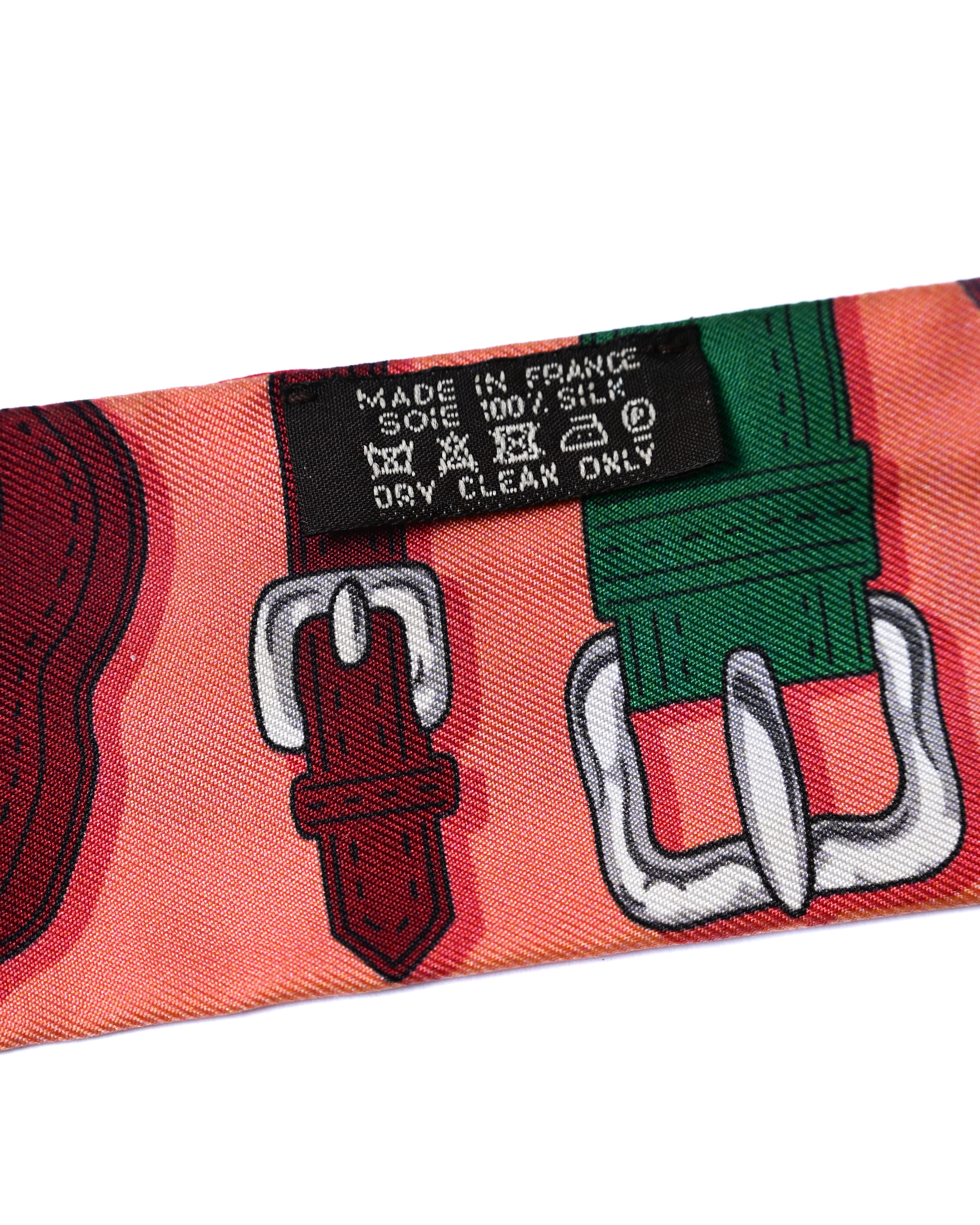 HERMES/ “Harnais des Présidents” Twilly Silk Scarf