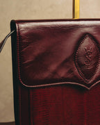 "Yves Saint Laurent" 80's-90's Burgundy embossed leather shoulder bag