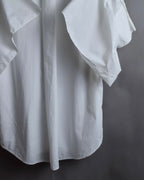"MM6 MAISON MARGIELA" 20SS Frilled overlay cotton hybrid shirt
