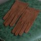 Vintage genuine leather camel brown gloves