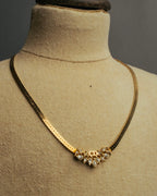 "Christian Dior" 80's-90's Rhinestone logo necklace