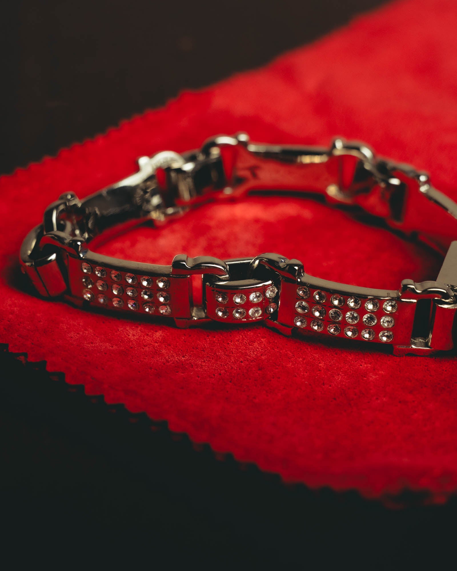 "Ferragamo" Sparkling crystal link bracelet