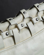 "Christian Dior" Metal ring leather combination design bag