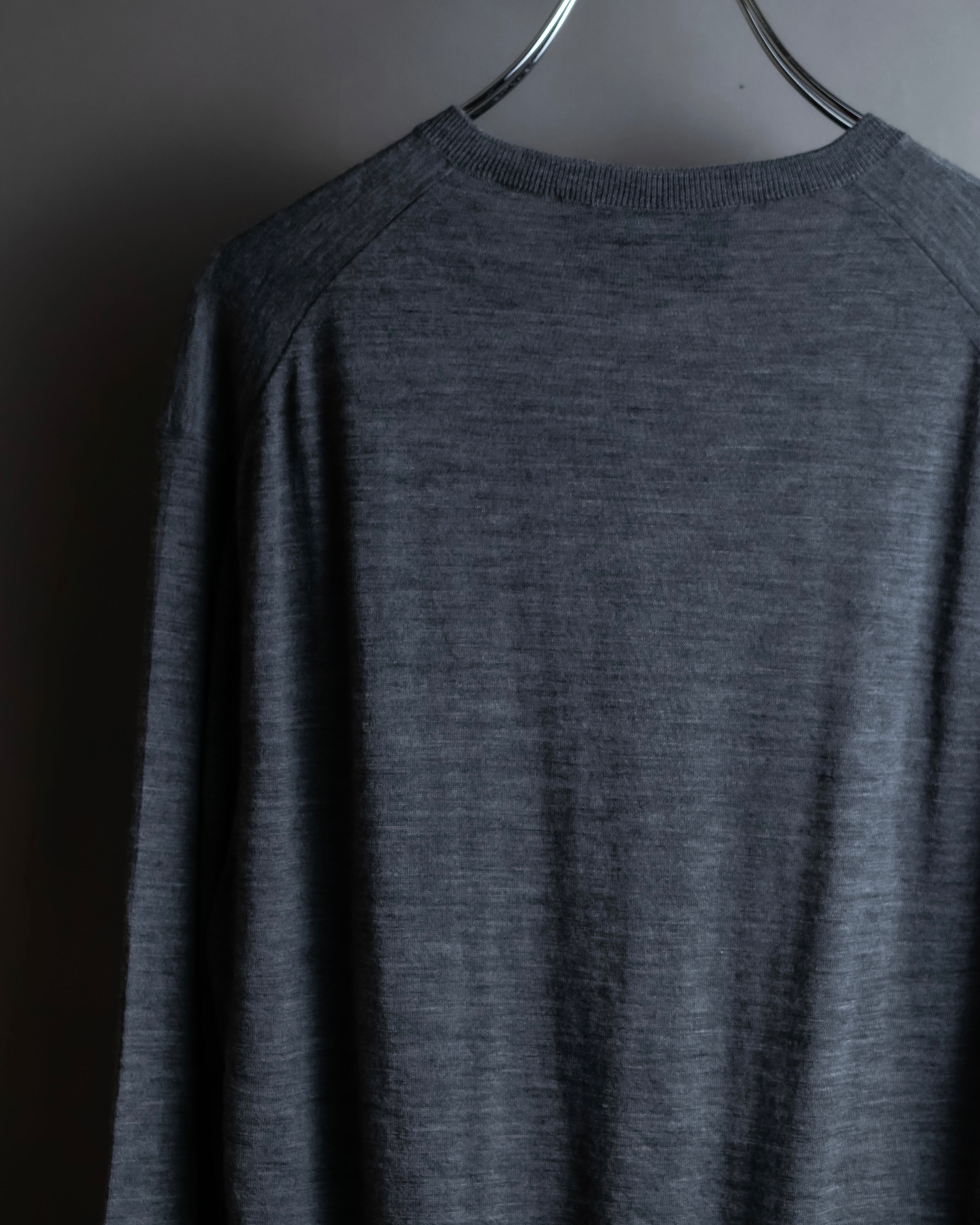 "GUCCI" Embroidered design V neck high gauge knit