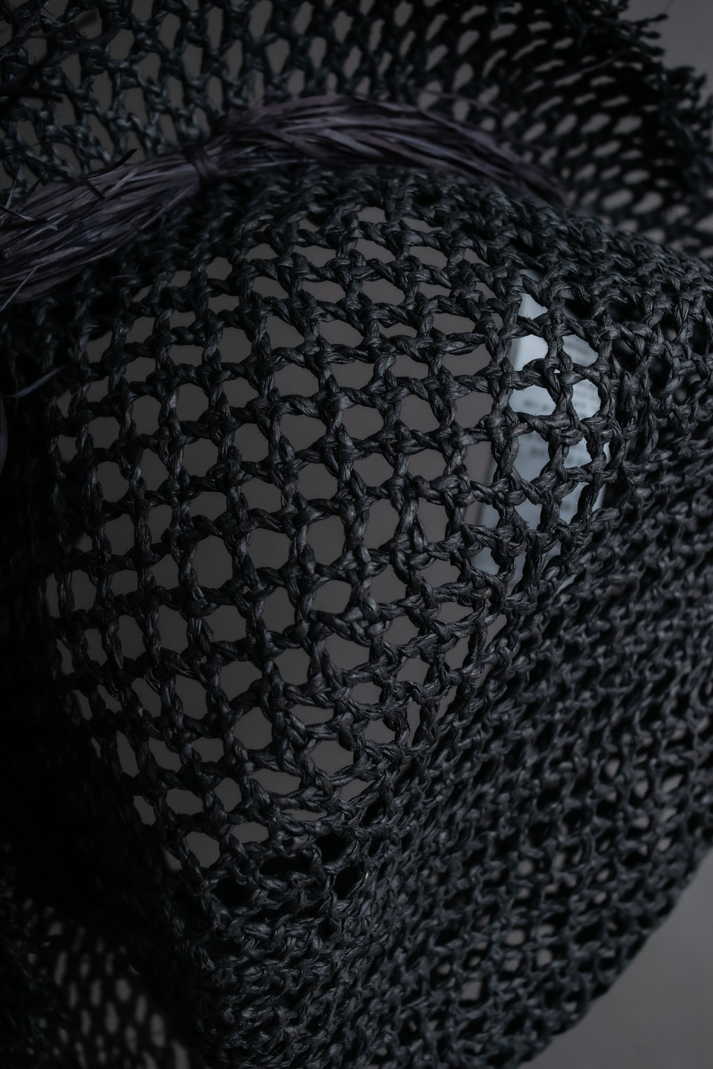 "Christian Dior" Raffia ribbon design paper fiber hat