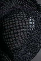 "Christian Dior" Raffia ribbon design paper fiber hat