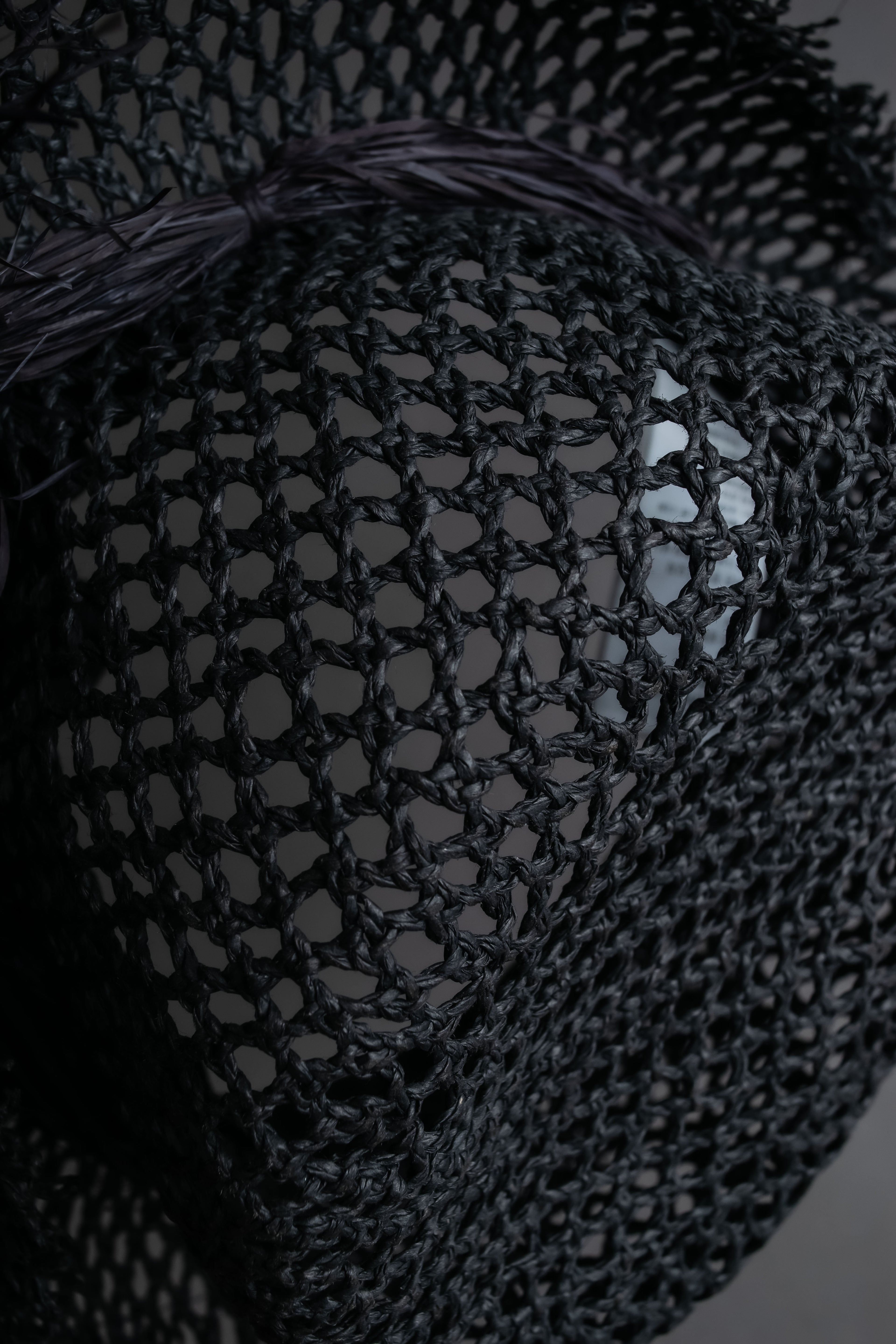 "Christian Dior" Raffia ribbon design paper fiber hat