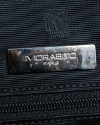 "MORABITO" Half moon design grained leather handbag