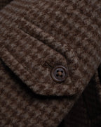 "BURBERRYS" Houndstooth pattern belted stand collar coat