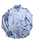 GIORGIO ARMANI/ Beautiful Stretch Satin Dress Shirt Shiny Blue