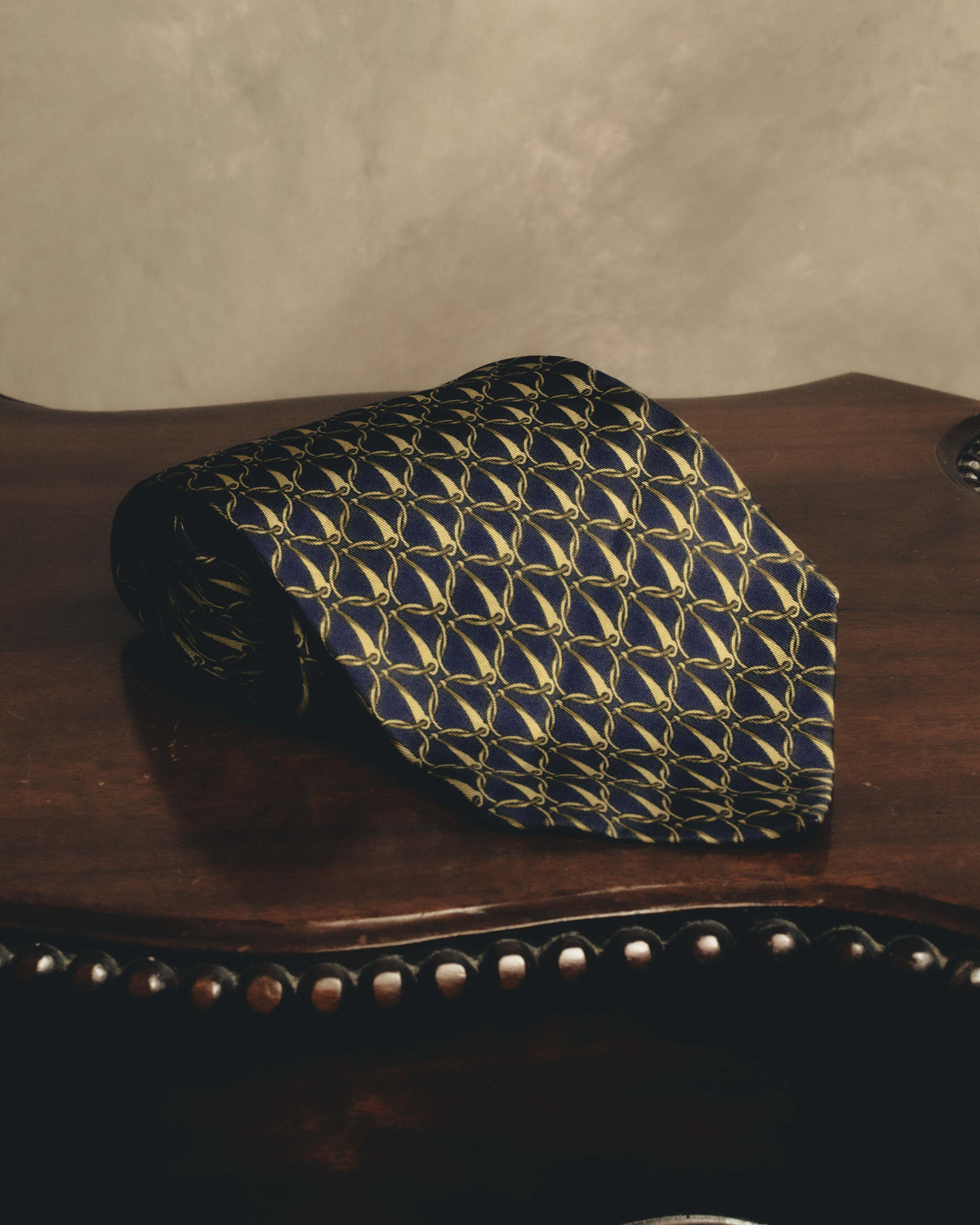 "GUCCI" 80's Nautical patterned silk necktie