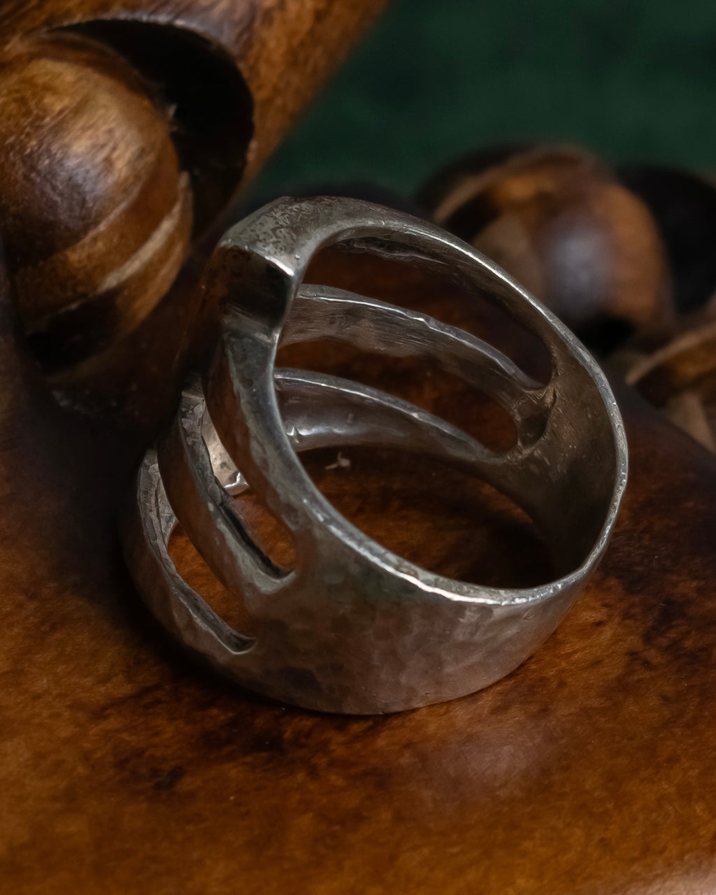 "Vintage gold combination silver ring"