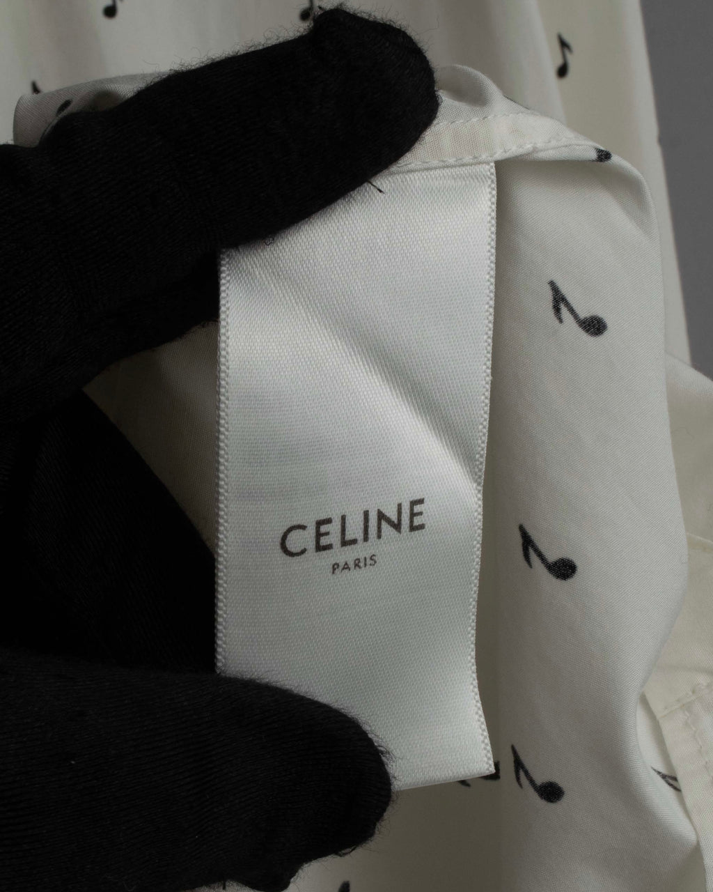 "CELINE" Musical note motif cotton shirt