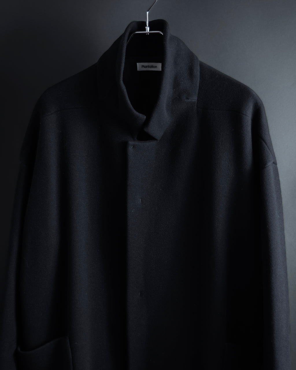 "ISSEY MIYAKE PLANTATION" Minimalist design A-line stand collar coat