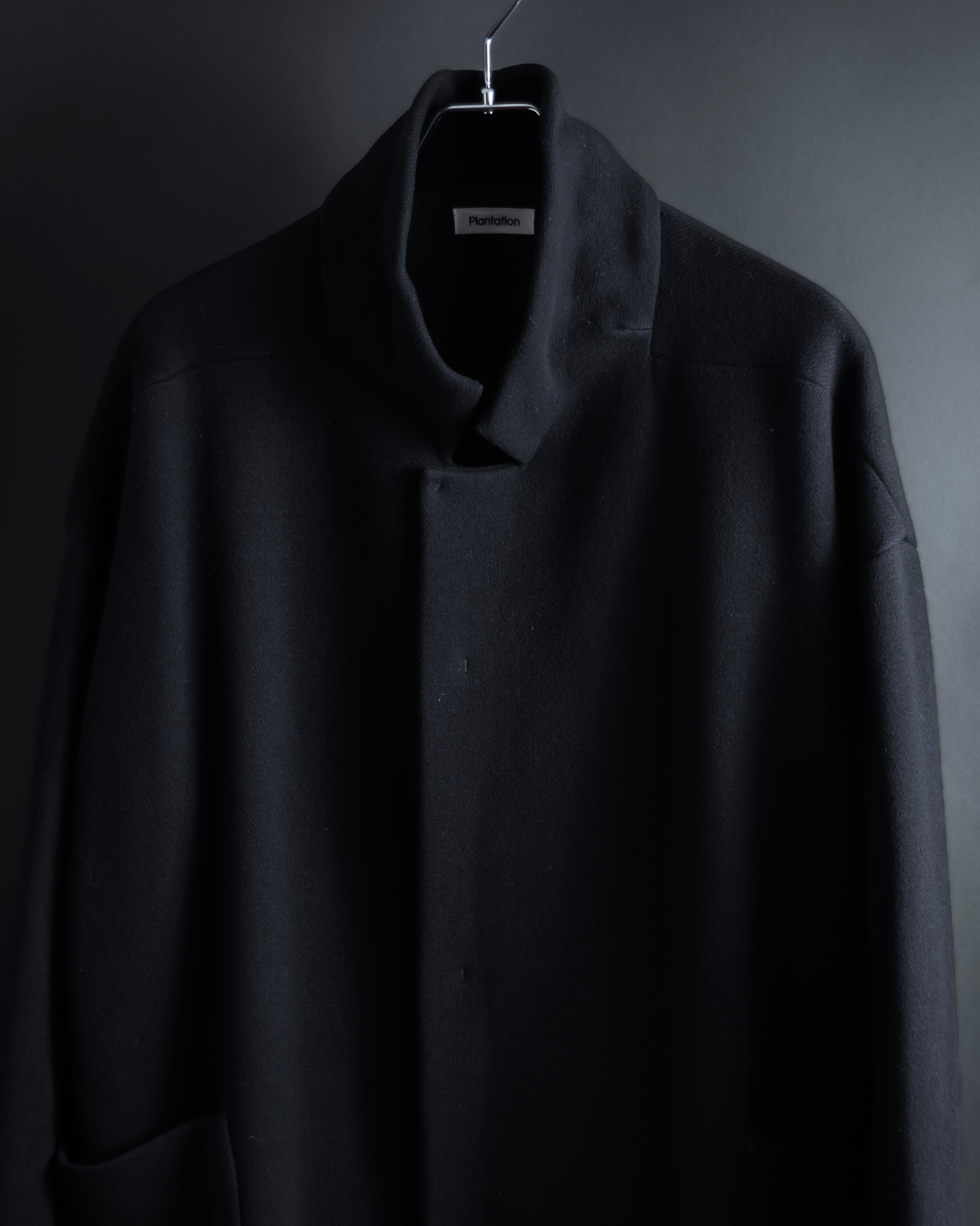 "ISSEY MIYAKE PLANTATION" Minimalist design A-line stand collar coat