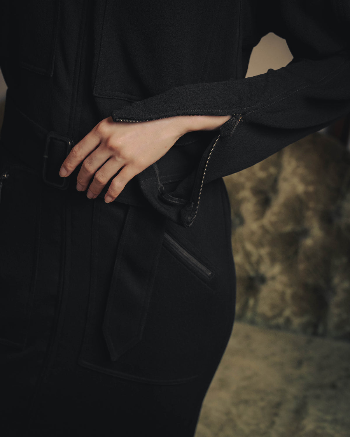 -SPECIAL- “HERMÈS” 00’s Jean Paul Gaultier era belted four-zip long cardigan